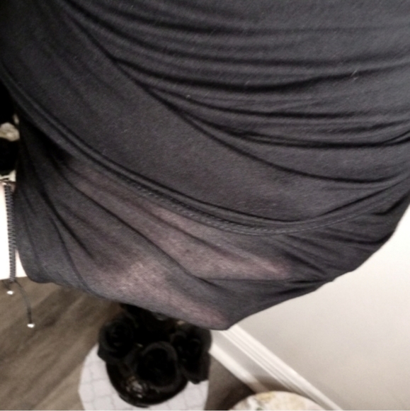 Fitted V-Neck Cap Sleeve Dress Black Sz. S/M Joe & Elle - Picture 7 of 9